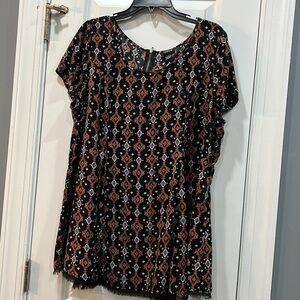 TORRID Shirt Plus Size 1 ALL  Over Print Rayon Lightweight Boho Womens